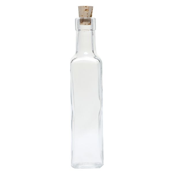 Square Glass Bottle, 8.5 Ounce (Cork)
