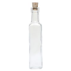 Tall Square Glass Bottle, 8.5 oz. w/ Cork