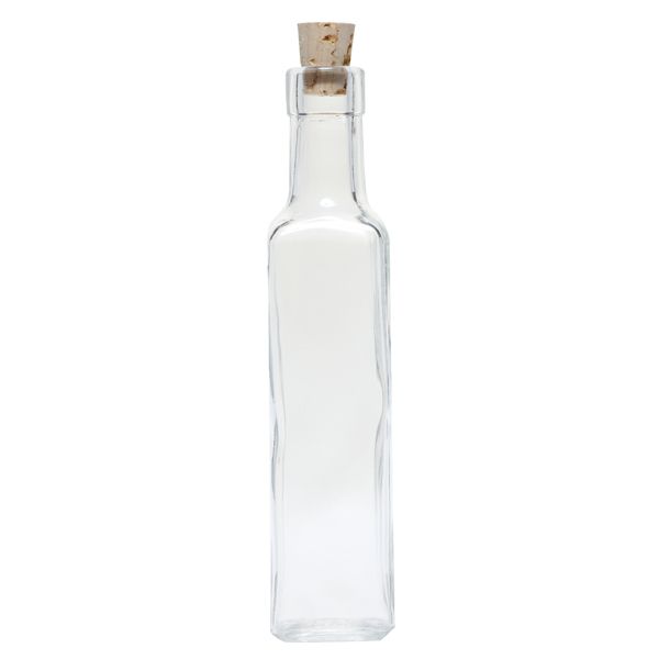Square Glass Bottle, 8.5 Ounce (Cork)