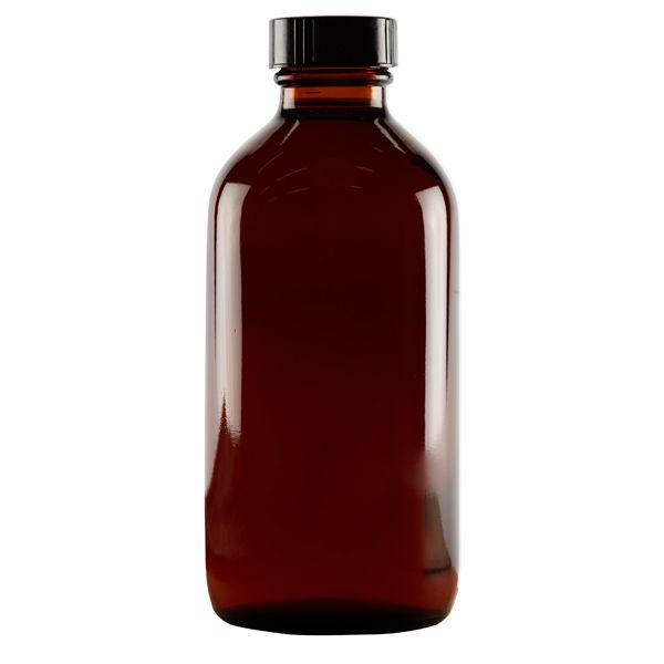 Boston Round Glass Bottle, 8 oz. - Vanilla Extract Bottles