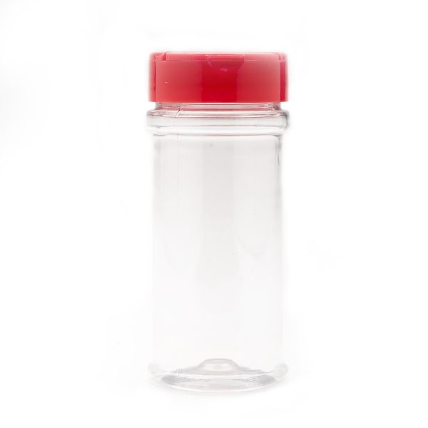 4 oz Spice Jar Round Glass with Shaker Fitment and Black Lid