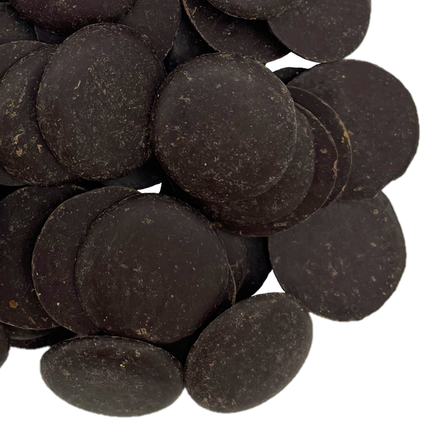 A closeup of Nacional 100% cacao coins.