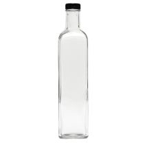 Tall Square Glass Bottle, 17 oz.