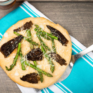 Morel Mushroom Pizza with Asparagus