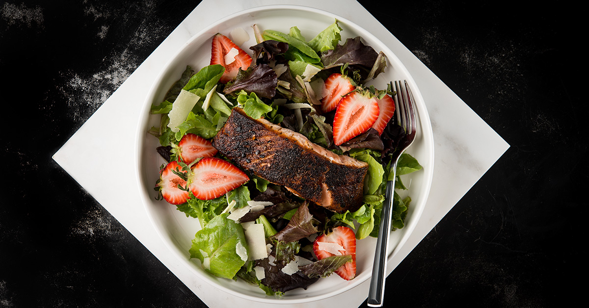 cajun blackened salmon salad